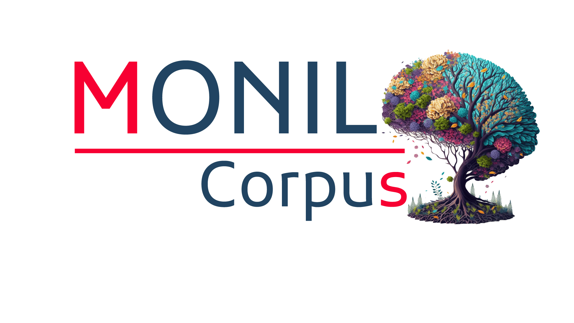 Colorful tree illustration representing Monil Corpus with vibrant leaves and intricate details.