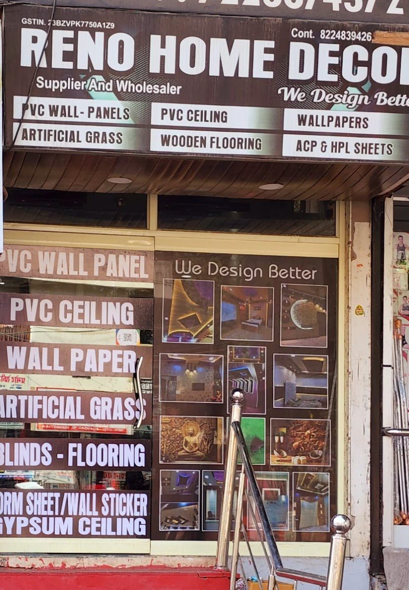 Reno Home Decor | Best PVC Charcoal/Panel/Ceiling/Wallpaper/Artificial Grass/Moduler Kitchen/Louvers/Gypsm/Uv Dealer/Designer